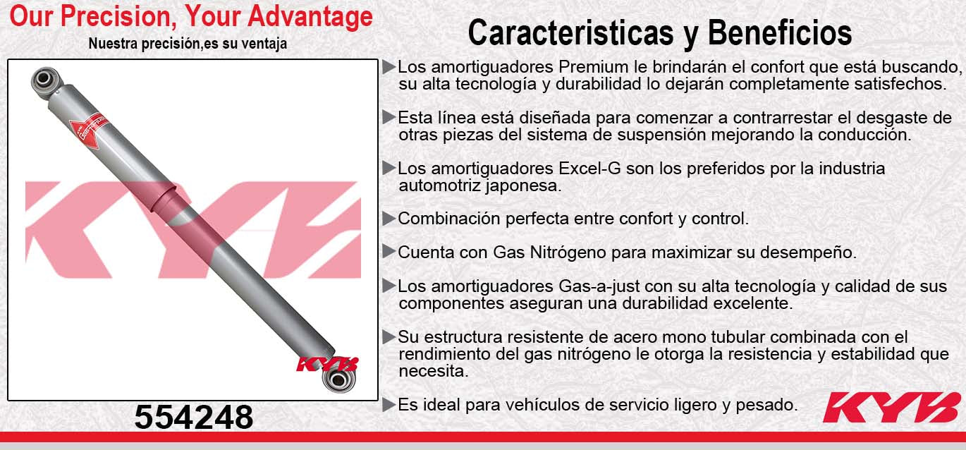 AMORTIGUADOR TRASERO GAS-A-JUST CADILLAC ESCALADE TODOS EXC SUSP ELECTRONICA Y PREMIUM SMOOTH RIDE SUSPENTION (2002-2004) - CHEVROLET AVALANCHE (EXC ELECTRONIC CONTROL RIDE) (EXC. OFF ROAD CHASSIS SUSP.) 1500 SPORT UTILITY, 4WD 2002-2006 - CHEV. KYB