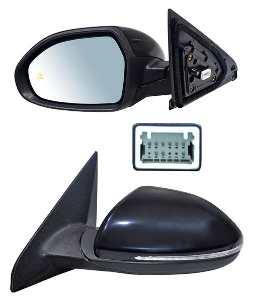 ESPEJO IZQUIERDO ELÉCTRICO PARA PINTAR CON DESEMPAÑANTE CON SENSOR PUNTO CIEGO AUTOABATIBLE CON DIRECCIONAL 10 PINES KIA K3 2024-2027 TYG
