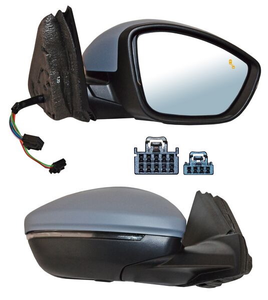 ESPEJO DERECHO ELÉCTRICO PARA PINTAR CON DIRECCIONAL CON SENSOR TEMP Y PUNTO CIEGO CON DESEMPAÑANTE AUTOABATIBLE PEUGEOT 208 2019-2023 TYG