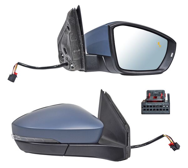 ESPEJO DERECHO ELÉCTRICO PARA PINTAR CON DIRECCIONAL CON SENSOR PUNTO CIEGO CON DESEMPAÑANTE 8 PINES VOLKSWAGEN TCROSS 2020-2021 TYG
