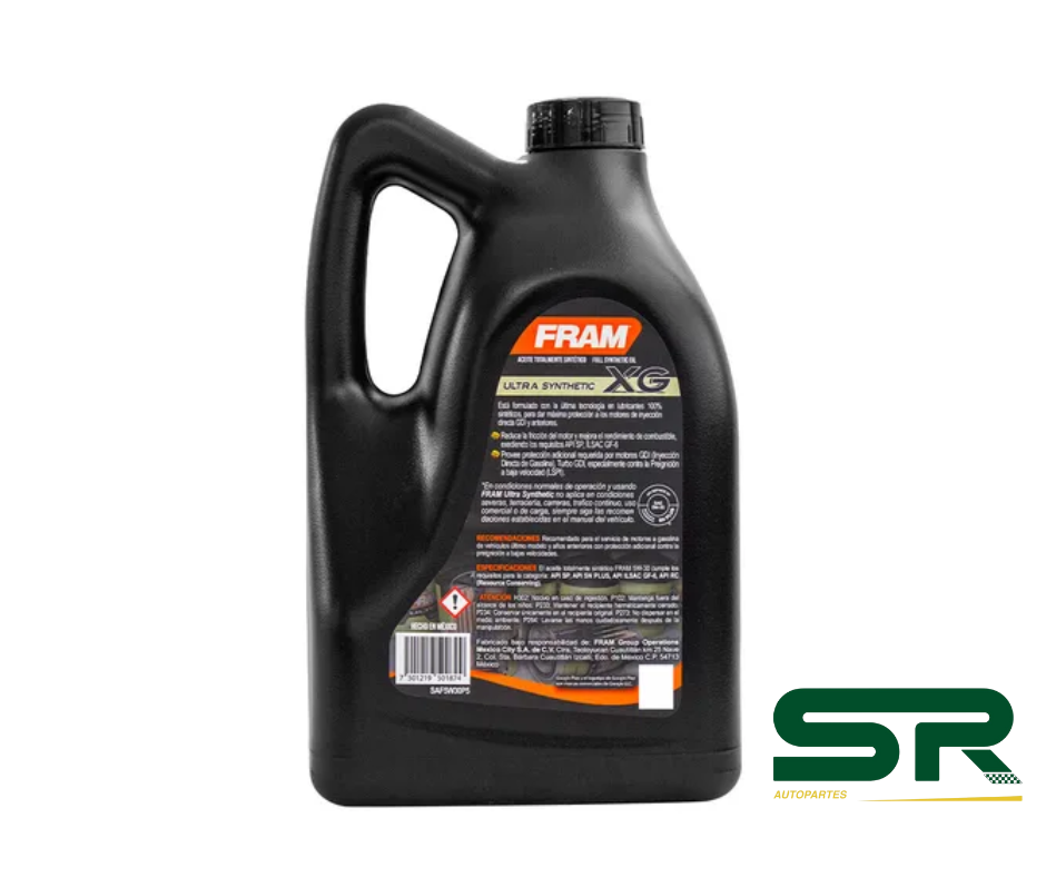 ACEITE MOTOR SINTETICO XG SAE 5W-30 API SP 5L FRAM