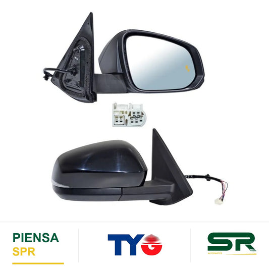 ESPEJO DERECHO CON DIRECCIONAL CON SENSOR PARA PINTAR ELÉCTRICO TOYOTA CON DESEMPAÑANTE PUNTO CIEGO 7 PINES TACOMA 2024-2025 TYG