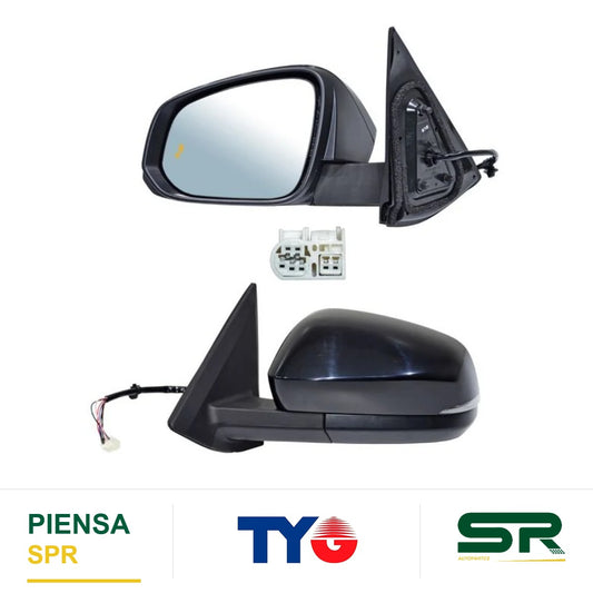 ESPEJO IZQUIERDO CON DIRECCIONAL CON SENSOR PARA PINTAR ELÉCTRICO TOYOTA CON DESEMPAÑANTE PUNTO CIEGO 7 PINES TACOMA 2024-2025 TYG