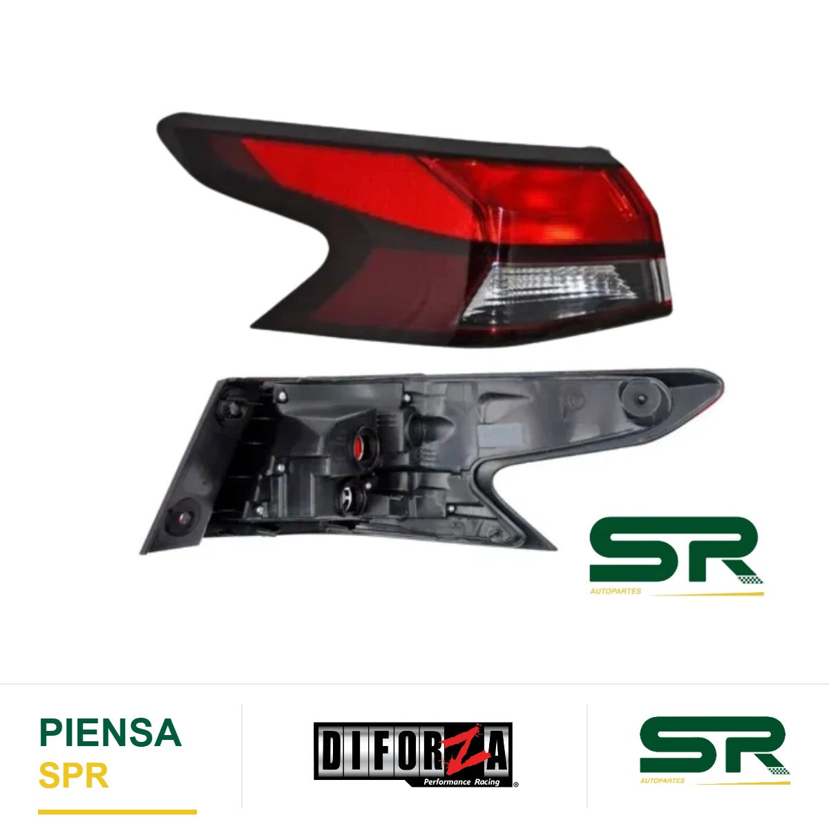 CALAVERA IZQUIERDA SIN ARNÉS OSCURA FILO NEGRO (ROJO/BLANCO/ROJO) VERSA 2020-2025 DIFORZA