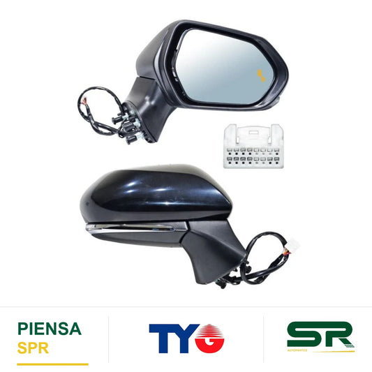 ESPEJO DERECHO CON DIRECCIONAL CON SENSOR PARA PINTAR ELÉCTRICO TOYOTA CON MEMORIA PUNTO CIEGO CON DESEMPAÑANTE 11 PINES CAMRY 2025-2026 TYG