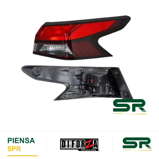 CALAVERA DERECHA SIN ARNÉS OSCURA FILO NEGRO (ROJO/BLANCO/ROJO) VERSA 2020-2025 DIFORZA