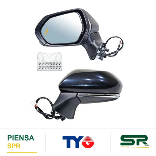 ESPEJO IZQUIERDO CON DIRECCIONAL CON SENSOR PARA PINTAR ELÉCTRICO TOYOTA CON MEMORIA PUNTO CIEGO CON DESEMPAÑANTE 11 PINES CAMRY 2025-2026 TYG