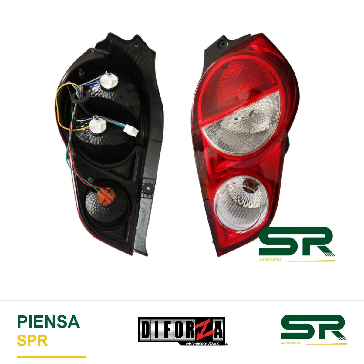 CALAVERA DERECHA CON ARNÉS (ROJO/BLANCO/BLANCO) SPARK CLASSIC 2013-2017 DIFORZA