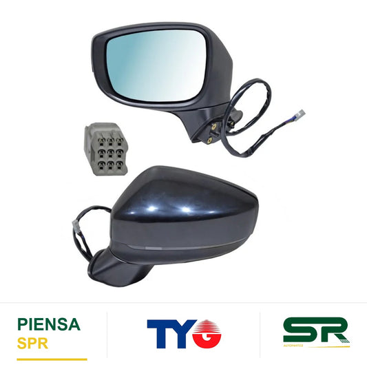 ESPEJO IZQUIERDO CON DIRECCIONAL CON SENSOR PARA PINTAR ELÉCTRICO MAZDA PUNTO CIEGO CON DESEMPAÑANTE AUTOABATIBLE 9 PINES CX5 2018-2025 TYG