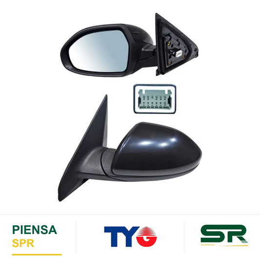 ESPEJO IZQUIERDO CON DIRECCIONAL PARA PINTAR ELÉCTRICO KIA CON DESEMPAÑANTE AUTOABATIBLE 7 PINES K3 2024-2027 TYG