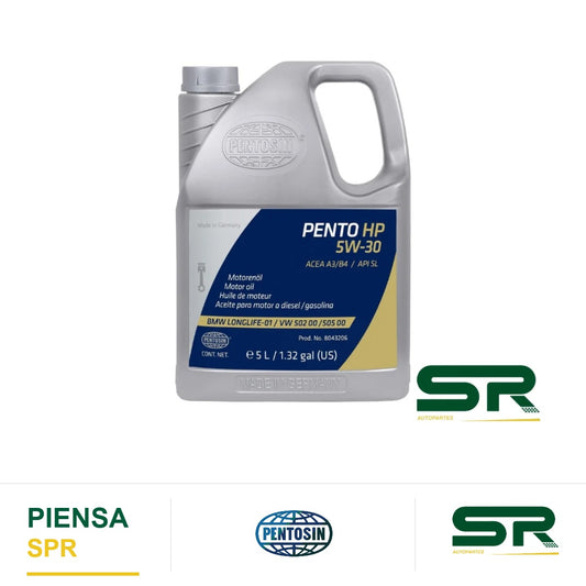 ACEITE MOTOR SINTETICO HP 5W-30 ACEA A3/B4 API SL 5L PENTOSIN