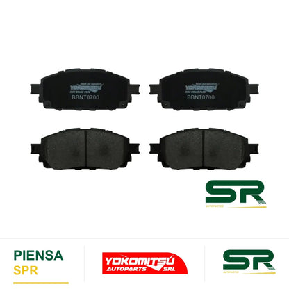 BALATAS DELANTERAS SEMIMETÁLICAS HILUX 2/4WD 2.7L/2.8L 2016-2025 YOKOMITSU