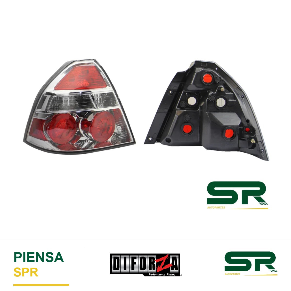 CALAVERA IZQUIERDA SIN ARNÉS F/CROMADO CON MICAS ROJAS (AVEO 2017) AVEO 2007-2011 DIFORZA