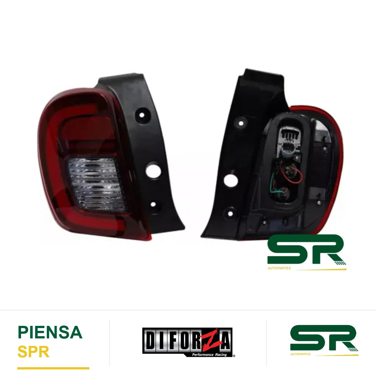 CALAVERA IZQUIERDA CON ARNÉS CLARA CON DRL CON SOQUET (ROJO/BLANCO) MARCH 2021-2025 DIFORZA