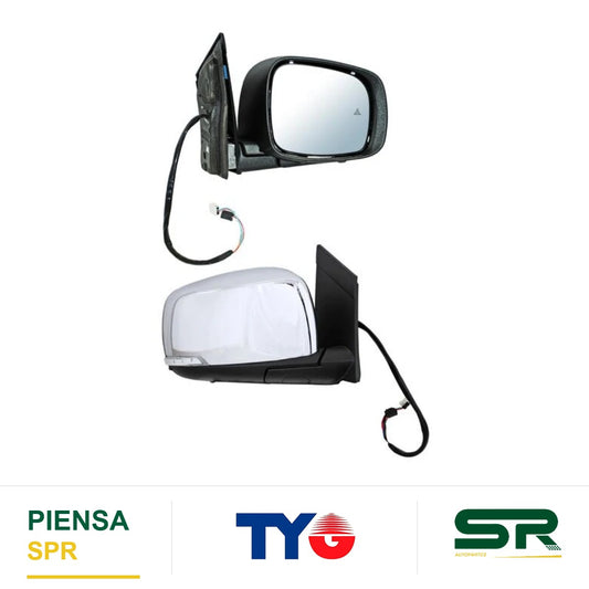 ESPEJO DERECHO ELÉCTRICO 11 PINES CON DIRECCIONAL CON DESEMPAÑANTE AUTOABATIBLE CROMADO CON SENSOR DE PUNTO CIEGO DODGE CARAVAN / DODGE TOWN & COUNTRY PWY 2008-2019 TYG