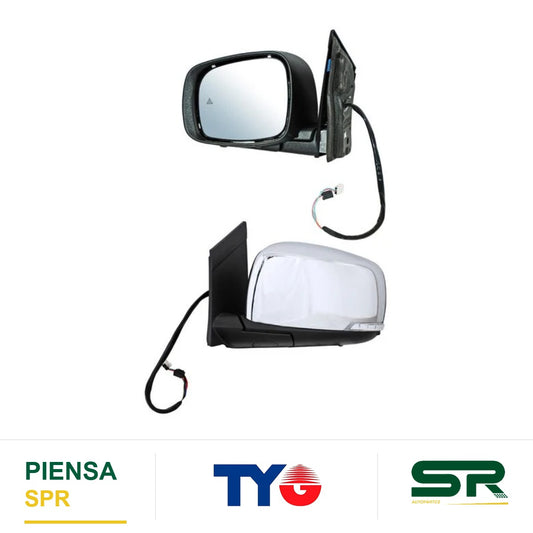 ESPEJO IZQUIERDO ELÉCTRICO 15 PINES CON DIRECCIONAL CON DESEMPAÑANTE AUTOABATIBLE CROMADO CON SENSOR DE PUNTO CIEGO DODGE CARAVAN / DODGE TOWN & COUNTRY PWY 2008-2019 TYG