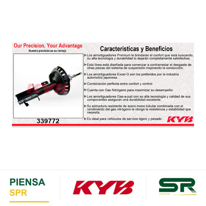 AMORTIGUADOR DELANTERO IZQUIERDO GAS EXCEL-G PEUGEOT EXPERT VAN L4 2.0 TDI 9 PASAJEROS (2018-2020). KYB