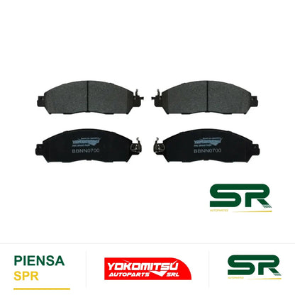 BALATAS DELANTERAS SEMIMETÁLICAS (SENCILLA/DOBLE CABINA) NP-300 FRONTIER (D-23) 2/4WD 2.5L 2016-2025 YOKOMITSU