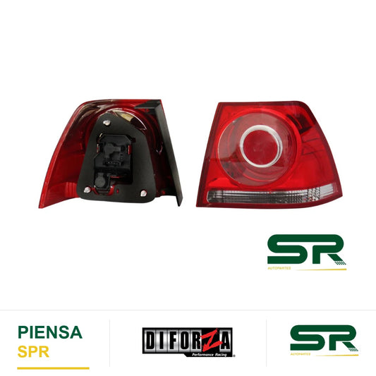 CALAVERA DERECHA CON ARNÉS CLARA (ROJO/BLANCO) JETTA CLASICO 2008-2015 DIFORZA