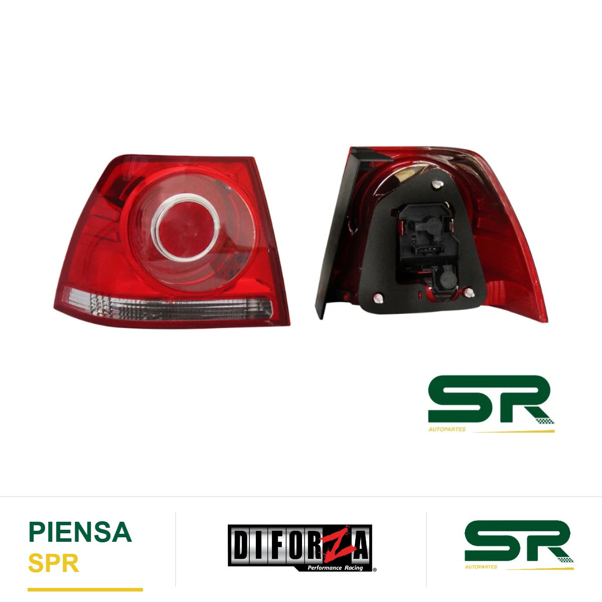 CALAVERA IZQUIERDA CON ARNÉS CLARA (ROJO/BLANCO) JETTA CLASICO 2008-2015 DIFORZA