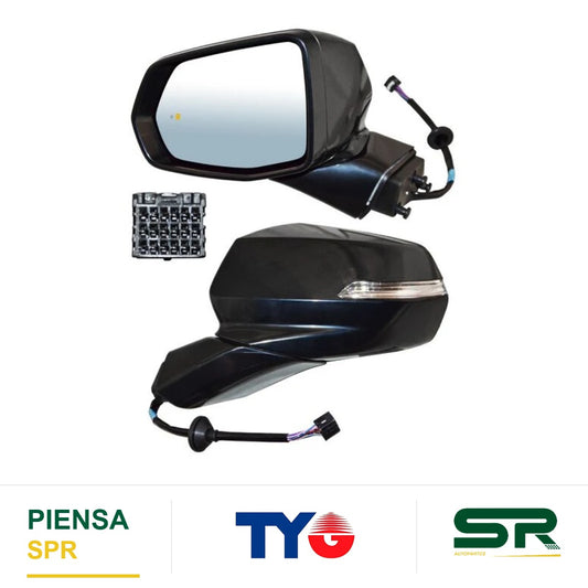 ESPEJO IZQUIERDO ELÉCTRICO 11 PINES CON DIRECCIONAL CON DESEMPAÑANTE PARA PINTAR CON SENSOR DE PUNTO CIEGO CON MEMORIA CHEVROLET BLAZER 2019-2021 TYG