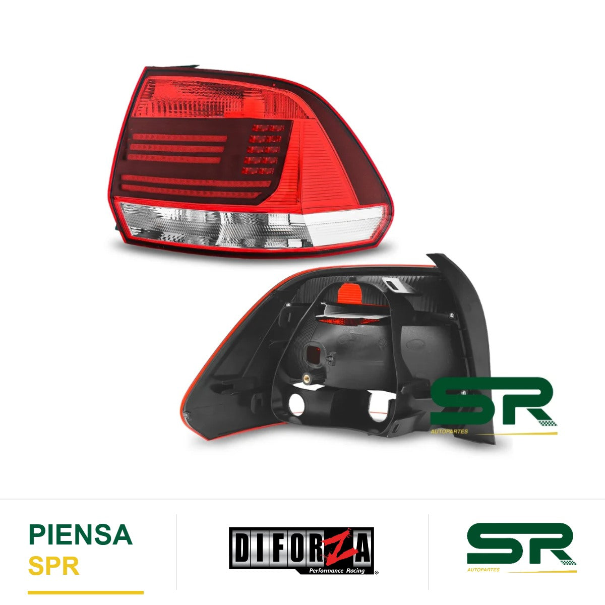 CALAVERA DERECHA SIN ARNÉS (ROJO/BLANCO) VENTO 2016-2022 DIFORZA
