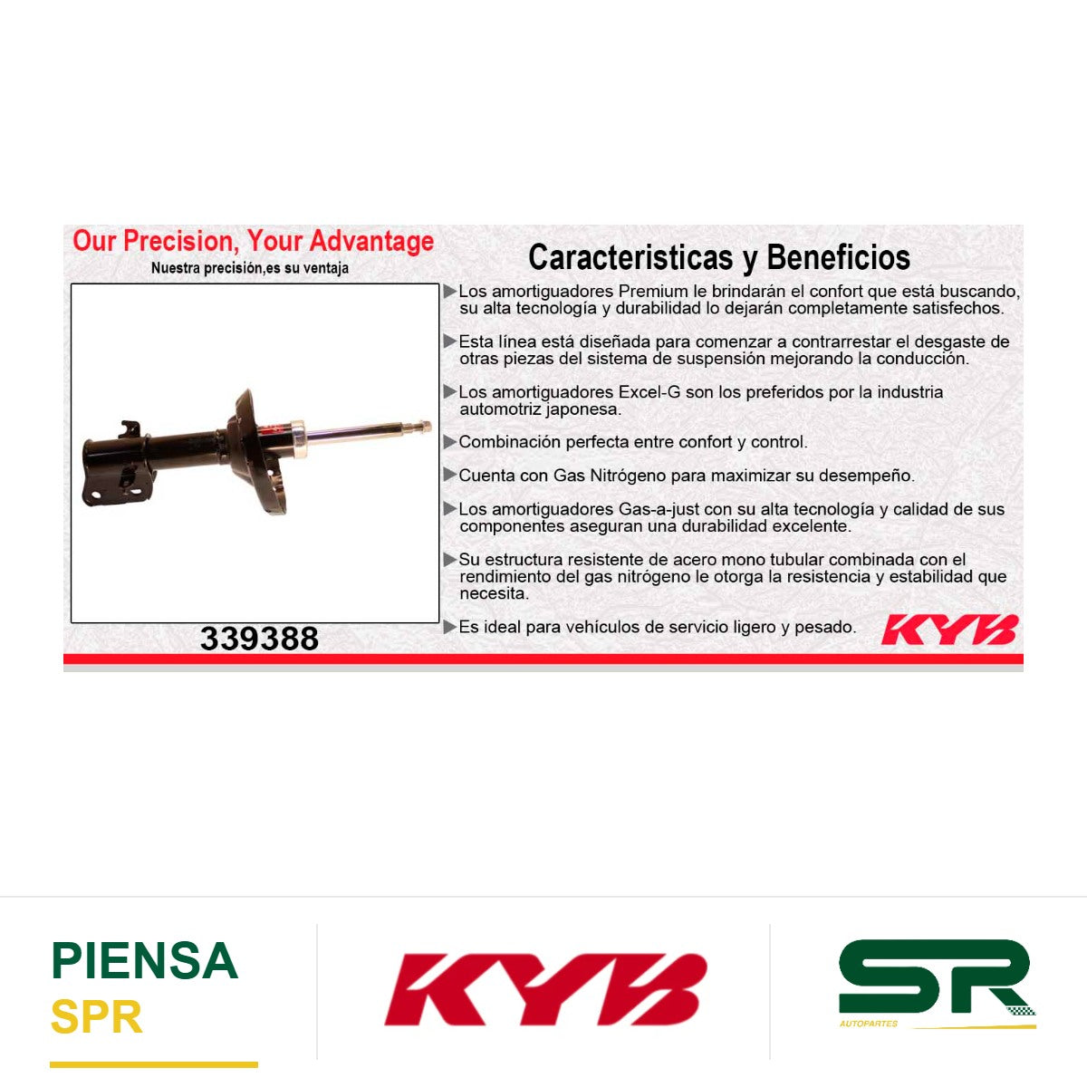 AMORTIGUADOR DELANTERO IZQUIERDO GAS EXCEL-G SUBARU IMPREZA EXC. WRX STI (2013-2014). KYB
