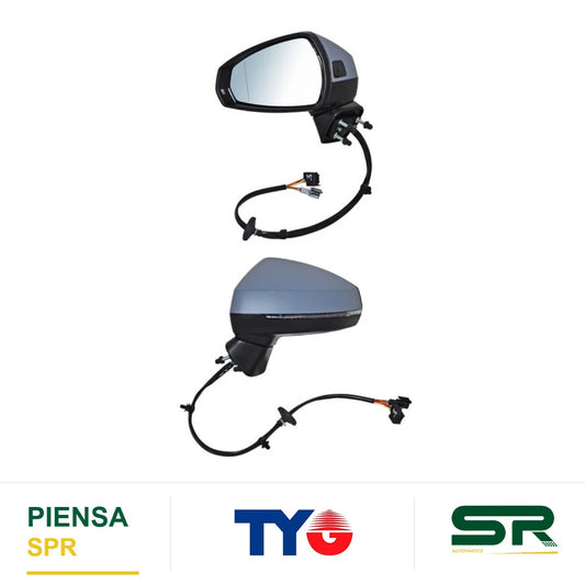 ESPEJO IZQUIERDO ELÉCTRICO CON DIRECCIONAL CON DESEMPAÑANTE AUTOABATIBLE PARA PINTAR CON SENSOR DE PUNTO CIEGO AUDI A3 C 2015-2020 / AUDI SENOR 2015-2020 TYG