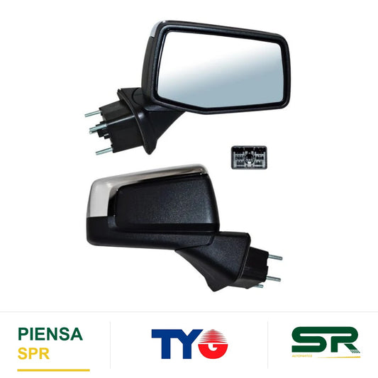 ESPEJO DERECHO ELÉCTRICO 7 PINES CON DESEMPAÑANTE CROMADO CON SENSOR DE PUNTO CIEGO CHEVROLET PICKUP GMC SIERRA C 2019-2023 / CHEVROLET SENS TEMP 2019-2023 TYG