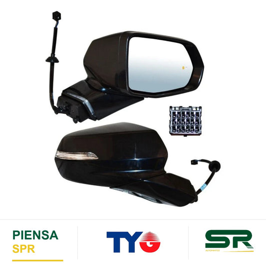 ESPEJO DERECHO ELÉCTRICO 7 PINES CON DIRECCIONAL CON DESEMPAÑANTE PARA PINTAR CON SENSOR DE PUNTO CIEGO CHEVROLET BLAZER 2019-2021 TYG