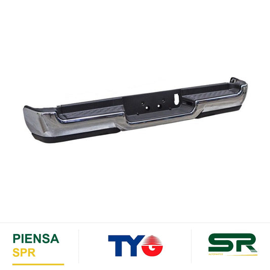 DEFENSA TRASERA CROMADA COMPLETA SIN HOYO PARA SENSOR DODGE PICKUP 2019-2024 TYG