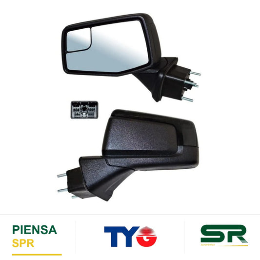 ESPEJO IZQUIERDO ELÉCTRICO 7 PINES CON DESEMPAÑANTE PARA PINTAR CON SENSOR DE PUNTO CIEGO CHEVROLET PICKUP GMC SIERRA 2019-2023 TYG