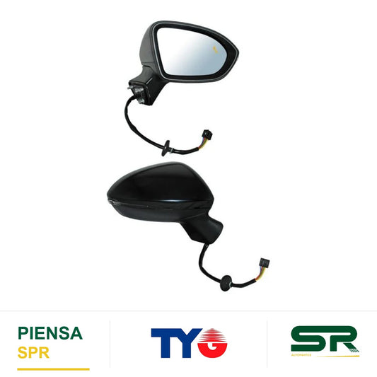 ESPEJO DERECHO ELÉCTRICO 8 PINES CON DIRECCIONAL CON DESEMPAÑANTE PARA PINTAR CON SENSOR DE PUNTO CIEGO CHEVROLET CRUZE 2017-2019 TYG