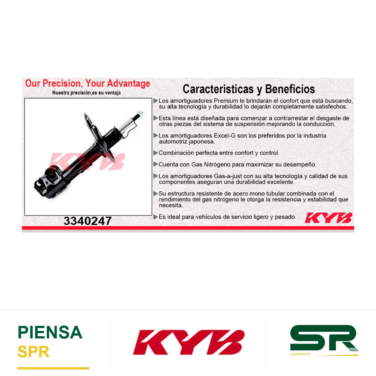 AMORTIGUADOR DELANTERO DERECHO GAS EXCEL-G TOYOTA CAMRY (2018-2023). KYB