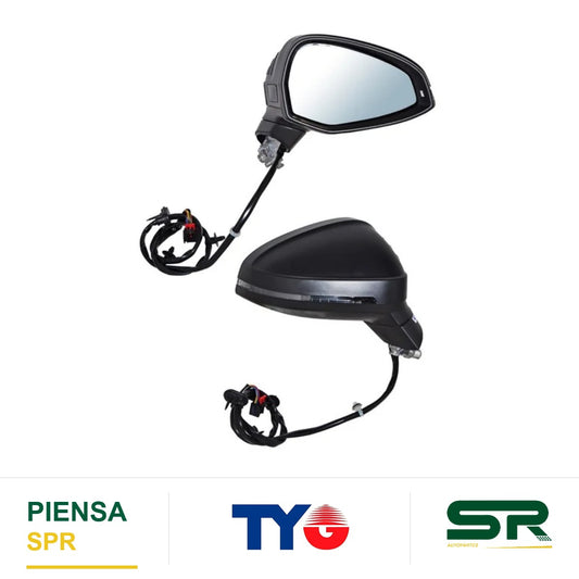 ESPEJO DERECHO ELÉCTRICO CON DIRECCIONAL CON DESEMPAÑANTE PARA PINTAR CON SENSOR DE PUNTO CIEGO AUDI A4 C 2017-2019 / AUDI SENS WARNING 2017-2019 TYG