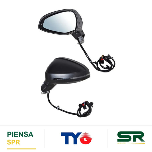 ESPEJO IZQUIERDO ELÉCTRICO CON DIRECCIONAL CON DESEMPAÑANTE PARA PINTAR CON SENSOR DE PUNTO CIEGO AUDI A4 C 2017-2019 / AUDI SENS WARNING 2017-2019 TYG