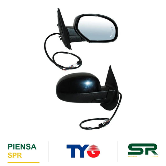 ESPEJO DERECHO ELÉCTRICO 13 PINES CON DIRECCIONAL CON DESEMPAÑANTE AUTOABATIBLE PARA PINTAR CON MEMORIA CHEVROLET PICKUP 2007-2013 / CHEVROLET SUBURBAN 2006-2010 TYG