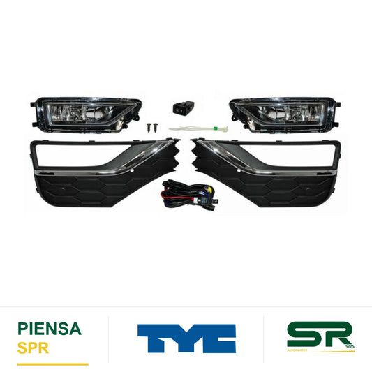 FARO DE NIEBLA CROMADA JUEGO VOLKSWAGEN AMAROK 2018-2023 C / PARRILLA C TYC
