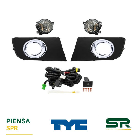 FARO DE NIEBLA CROMADA JUEGO VOLKSWAGEN AMAROK 2010-2017 C / PARRILLA C TYC