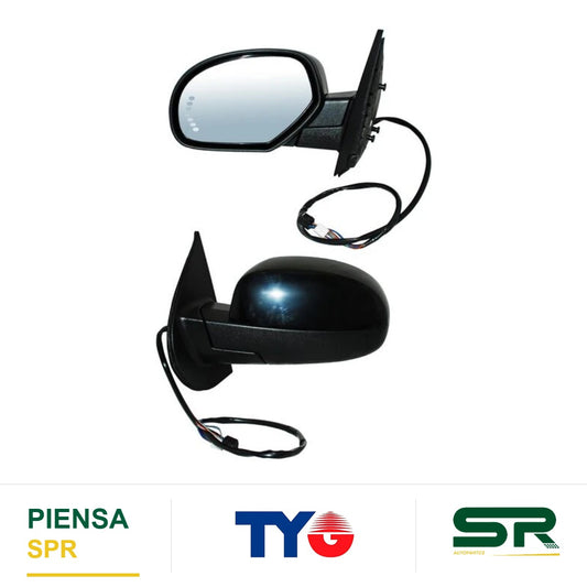 ESPEJO IZQUIERDO ELÉCTRICO 13 PINES CON DIRECCIONAL CON DESEMPAÑANTE AUTOABATIBLE PARA PINTAR CON MEMORIA CHEVROLET PICKUP 2007-2013 / CHEVROLET SUBURBAN 2006-2010 TYG