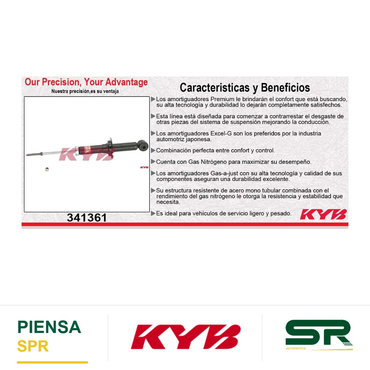 AMORTIGUADOR TRASERO DERECHO GAS EXCEL-G MITSUBISHI OUTLANDER (2003-2004) KYB