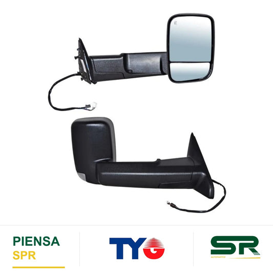 ESPEJO DERECHO ELÉCTRICO 12 PINES CON DIRECCIONAL CON DESEMPAÑANTE TEXTURIZADO CON LUZ INFERIOR DODGE PU 2013-2016 / DODGE TELESCOPICO 2013-2016 TYG