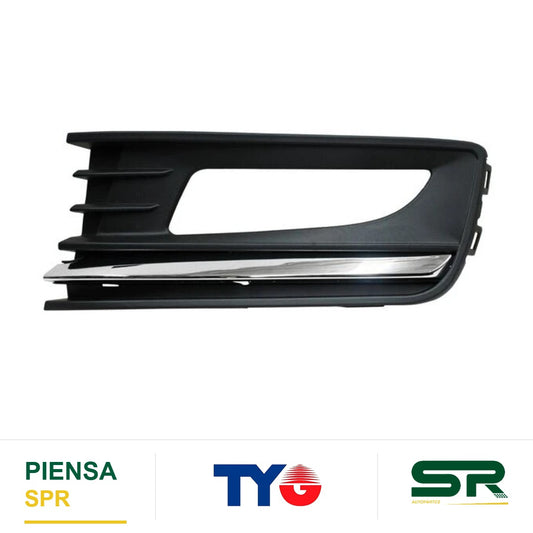 REJILLA IZQUIERDO PARA FARO DE NIEBLA CROMADA VOLKSWAGEN VENTO 2016-2020 C / MOLD LINEA ANTERIOR TYG