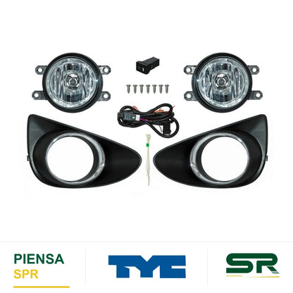 FARO DE NIEBLA CROMADA JUEGO TOYOTA YARIS 2012-2014 5P C / PARRILLA FILO TYC