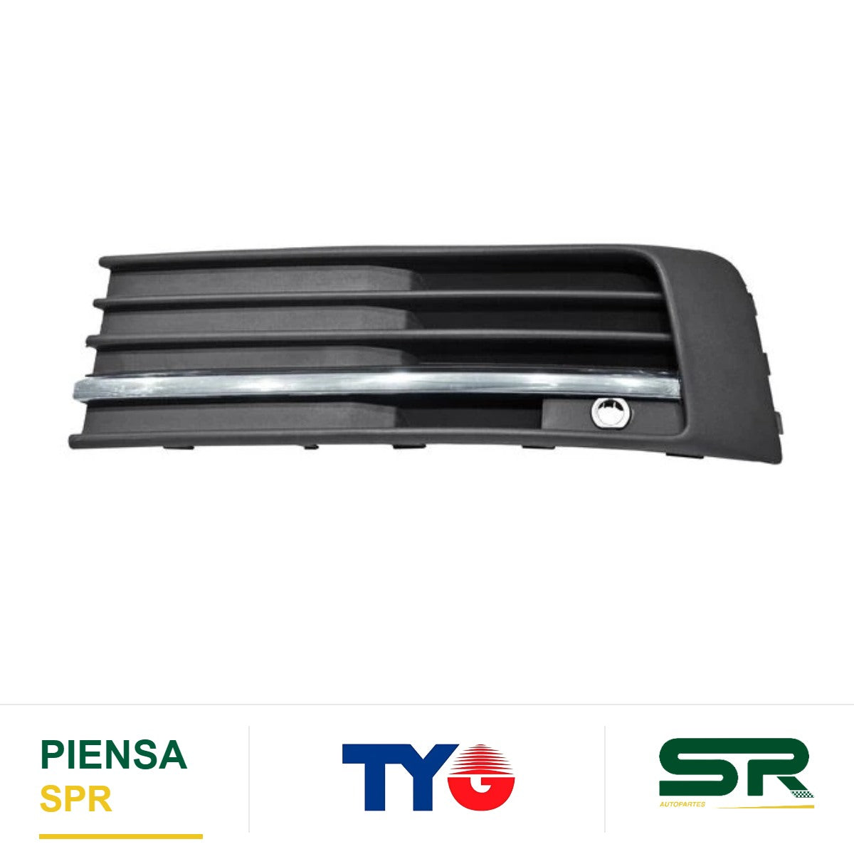 REJILLA CENTRAL IZQUIERDA CON HOYO PARA SENSOR CON MOLDURA CROMADA VOLKSWAGEN TRANSPORTER 2016-2020 TYG