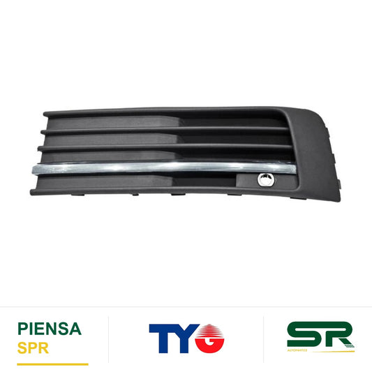 REJILLA IZQUIERDO CON HOYO PARA SENSOR CROMADA VOLKSWAGEN TRANSPORTER 2016-2020 C / MOLD CENT TYG