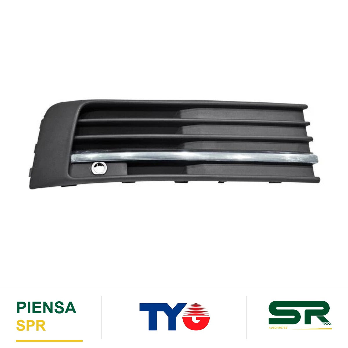 REJILLA CENTRAL DERECHA CON HOYO PARA SENSOR CON MOLDURA CROMADA VOLKSWAGEN TRANSPORTER 2016-2020 TYG
