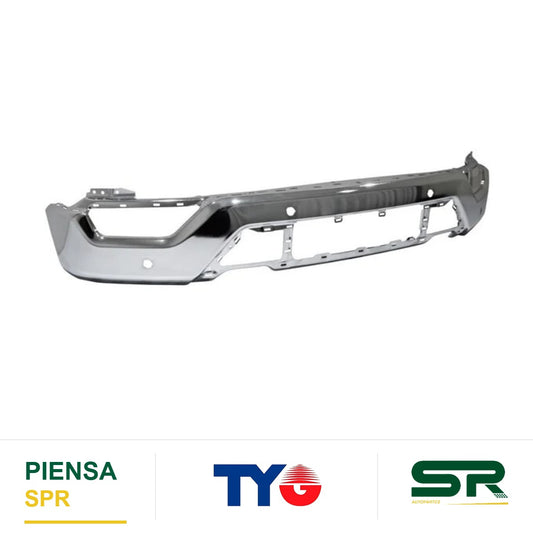 DEFENSA DELANTERA CROMADA CON 4 HOYOS PARA SENSOR FORD PICKUP 2021-2023 TYG