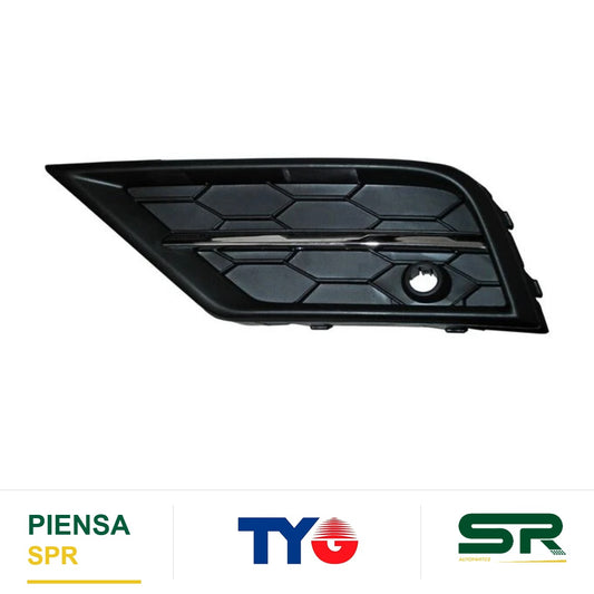 REJILLA IZQUIERDO CON HOYO PARA SENSOR CROMADA VOLKSWAGEN TIGUAN 2018-2021 C / MOLD TYG