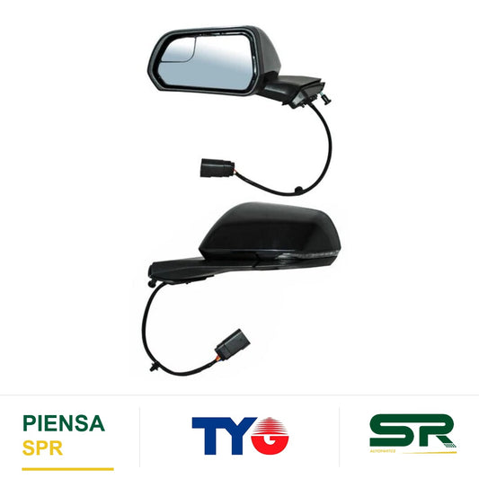 ESPEJO IZQUIERDO ELÉCTRICO 5 PINES CON DIRECCIONAL PARA PINTAR CON SENSOR DE PUNTO CIEGO FORD MUSTANG COUPE / FORD CONVERTIBLE 2015-2022 TYG